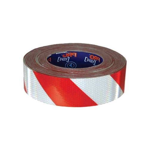 Self Adhesive Reflective Hazard Tape 50m x 50mm (Red & White) Class 1