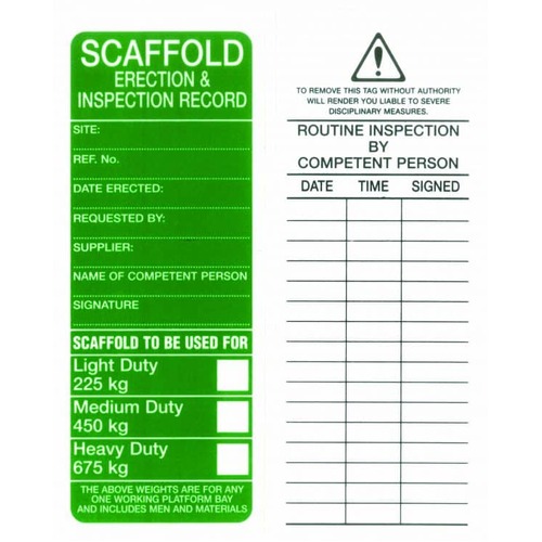 Scaffold Tags Approved For Use (Packet of 25)