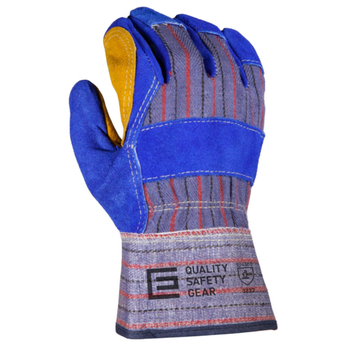 Premium Reinforced Leather Palm Work Gloves - Size Large (OSFA)