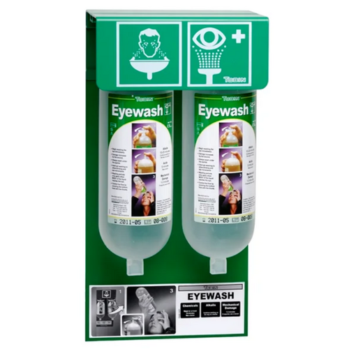 Tobin Eyewash Wall Stand with 1L Bottles 2 Pack