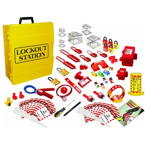 Yellow Portable Lockout Station - Filled