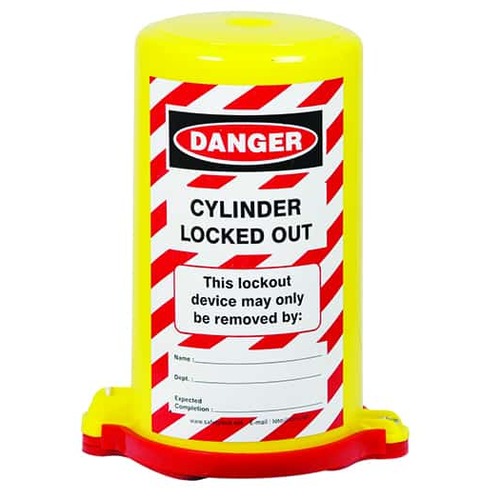 Cylinder Lockout - Danger Cylinder Locked Out - Red