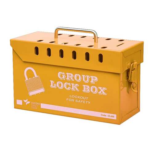 Yellow Group Lock Box (12 Hole) 260 x 110 x 160mm 