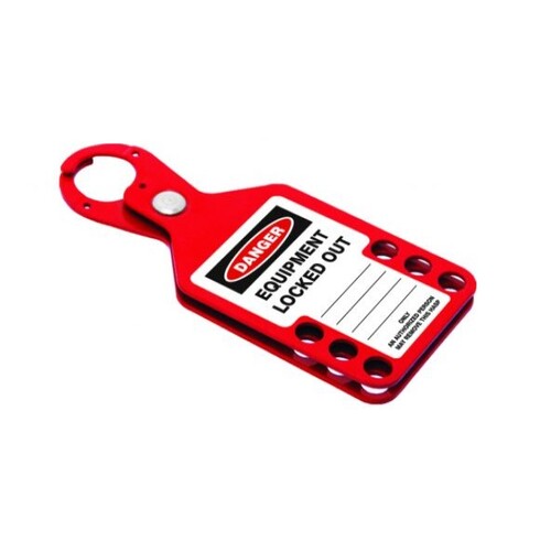 Large Lockout Hasp - Red - 6 Hole
