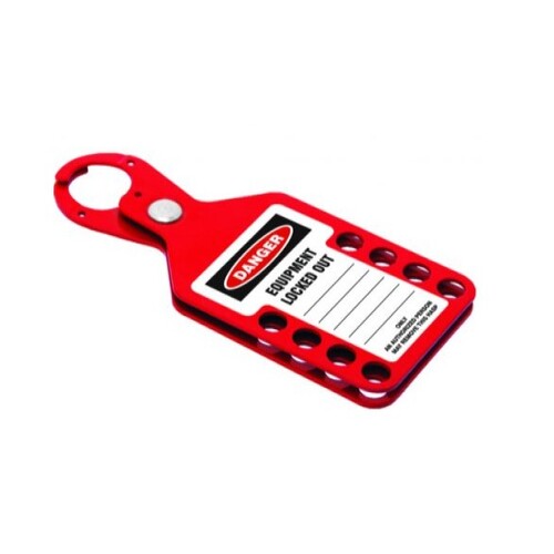 Large Lockout Hasp - Red - 8 Hole