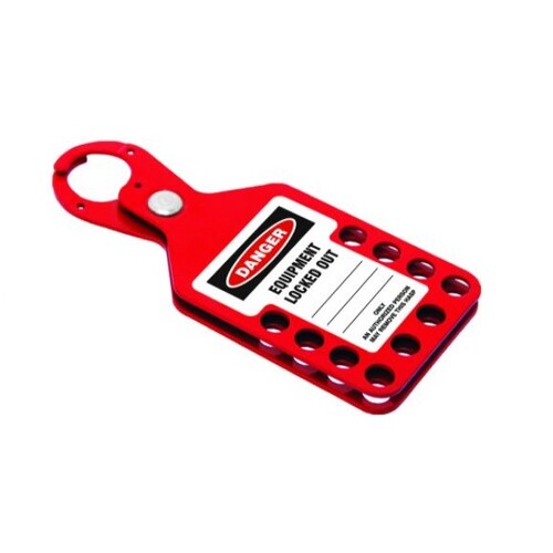 Large Lockout Hasp - Red - 10 Hole