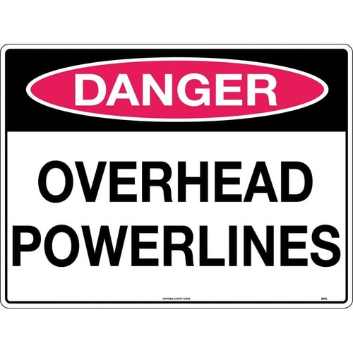 Sign Danger Overhead Powerlines