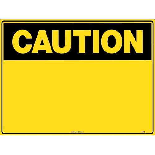 Sign Caution Header Blank 600 x 450mm Metal, Class 1 Reflective