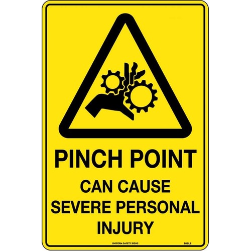 Sign Caution Pinch Point Can Cause Severe Personal Injury
