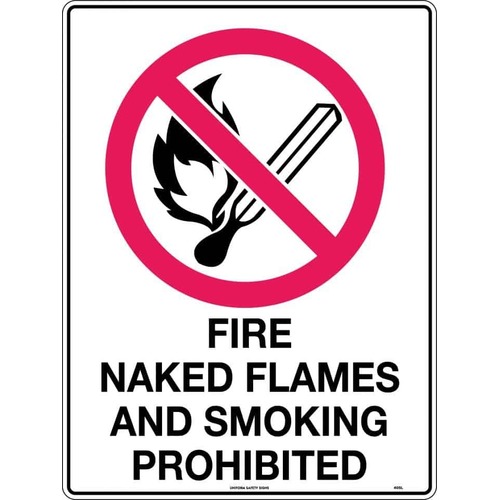 Sign Fire Naked Flames And Smoking Prohibited