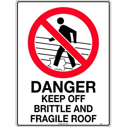 Sign Danger Keep Off Brittle And Fragile Roof
