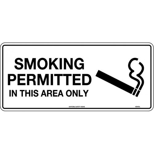 Sign Smoking Permitted In This Area Only