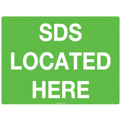 Sign SDS Located Here