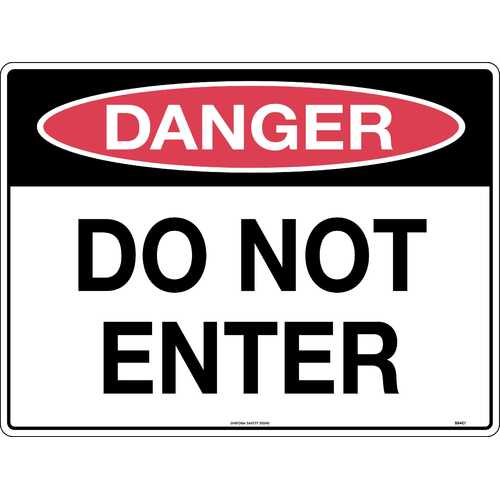 Sign Danger Do Not Enter 600 x 450mm Metal, Class 1 Reflective