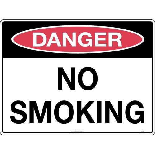 Sign Danger No Smoking 600 x 450mm Metal, Class 1 Reflective