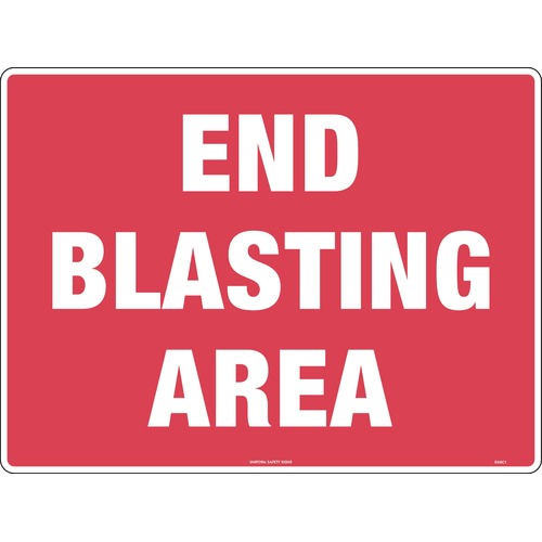Sign End Blasting Area 600 x 450mm Metal, Class 1 Reflective