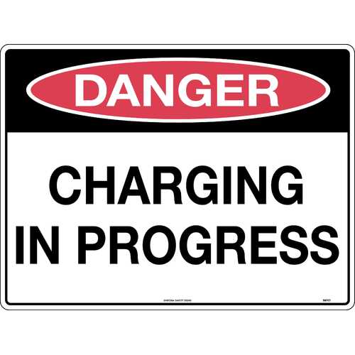 Sign Danger Charging In Progress 600 x 450mm Metal, Class 1 Reflective