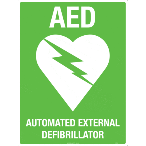 Sign AED with Symbol