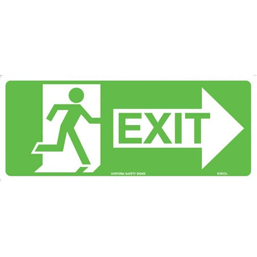 Sign Running Man with Exit & Right Arrow