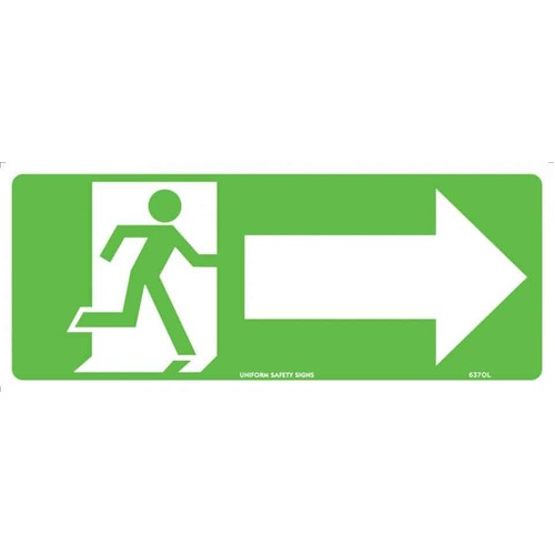 Sign Running Man Picto with Right Arrow