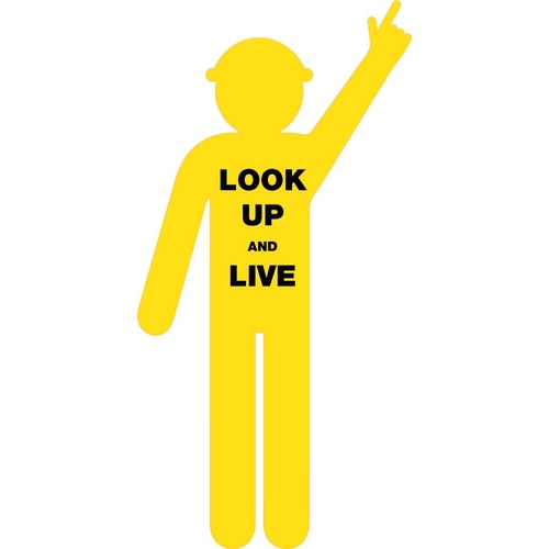 Look Up And Live Corflute Worker 1800 x 760mm
