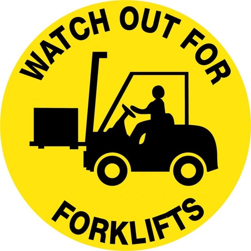 Anti-Slip Floor Graphic Watch Out For Forklifts 400mm Diameter