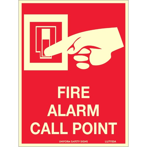 Luminous Self Adhesive Fire Alarm Call Point (With Picto) 180 x 240mm