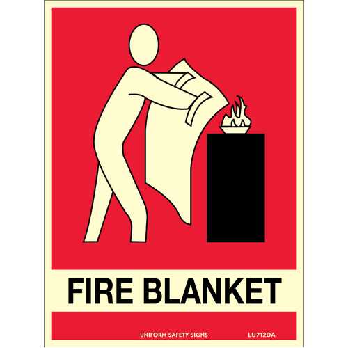 Luminous Self Adhesive Fire Blanket (With Picto) 180 x 240mm