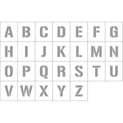 Poly Stencils 100mm Alphabet A-Z