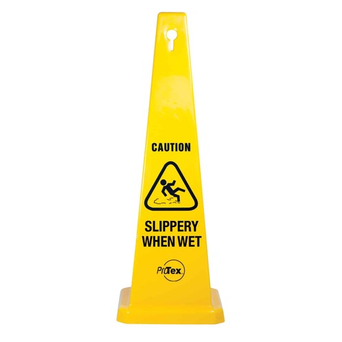 Safety Cone Caution Slippery When Wet 890mm Plastic