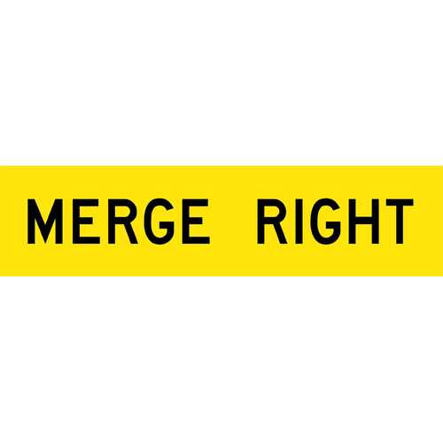 Sign Merge Right 1200 x 300mm Corflute Class 1