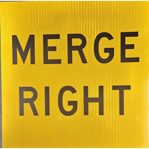 Sign Merge Right 600 x 600mm Corflute Class 1