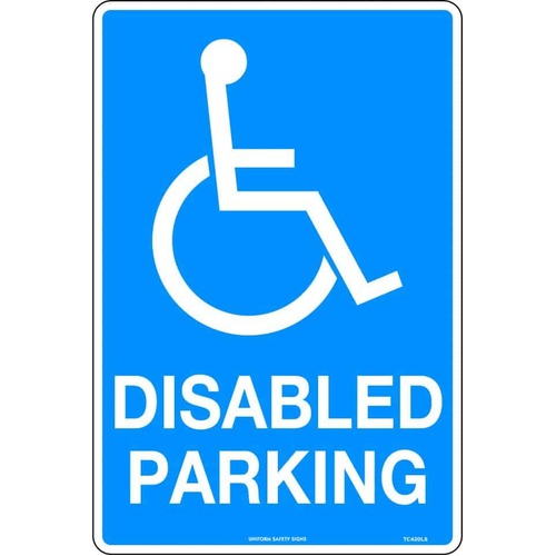 Sign Disabled Parking (With Symbol) 450 x 300mm Metal