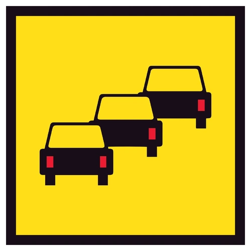 Sign Queued Cars (Symbolic) 600 x 600mm Corflute Class 1