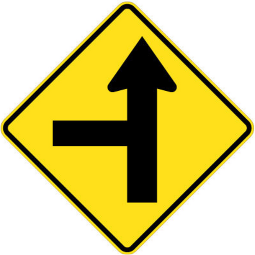 Sign Side Road Junction Left 600 x 600 CL1 Aluminium