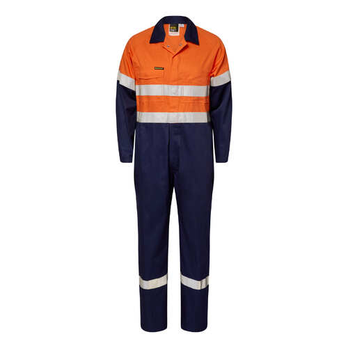 WorkCraft Hi Vis Two Tone Lightweight Cotton Drill Overall Reflective Tape