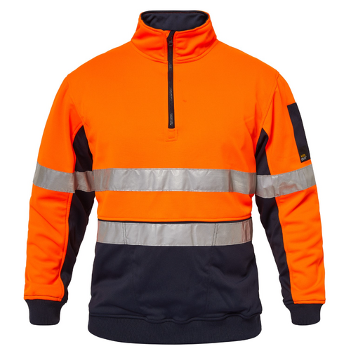 WorkCraft Hi Vis Half Zip Reflective Pullover