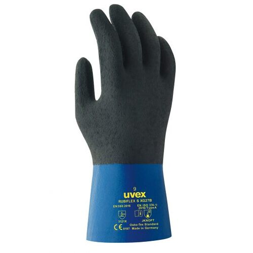 uvex Rubiflex S XG27B Chemical Protection Gloves - Blue/Black