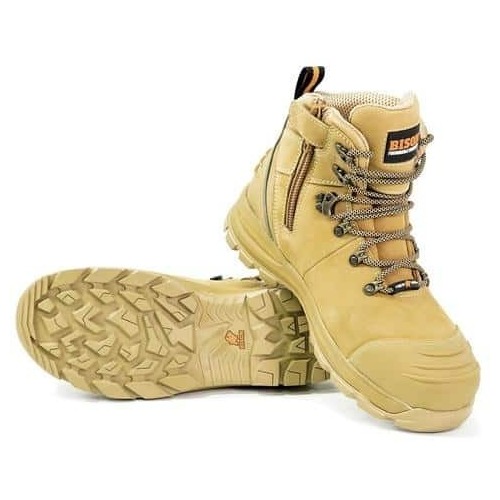 Bison XT Zip Sided Safety Boot - Wheat
