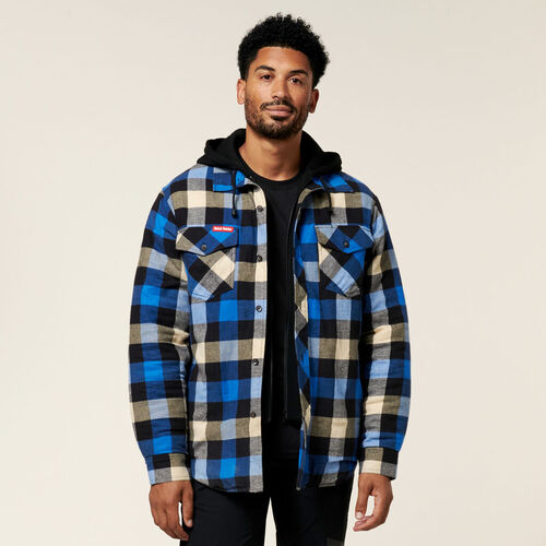Hard Yakka Quilted Flannel Hooded Shacket